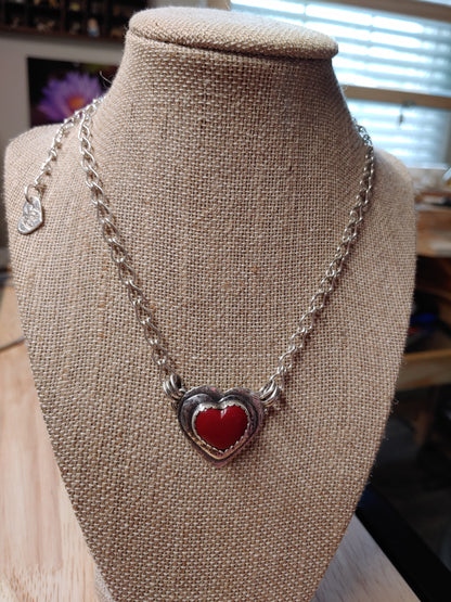 sterling & fine silver heart shaped rosarita necklace