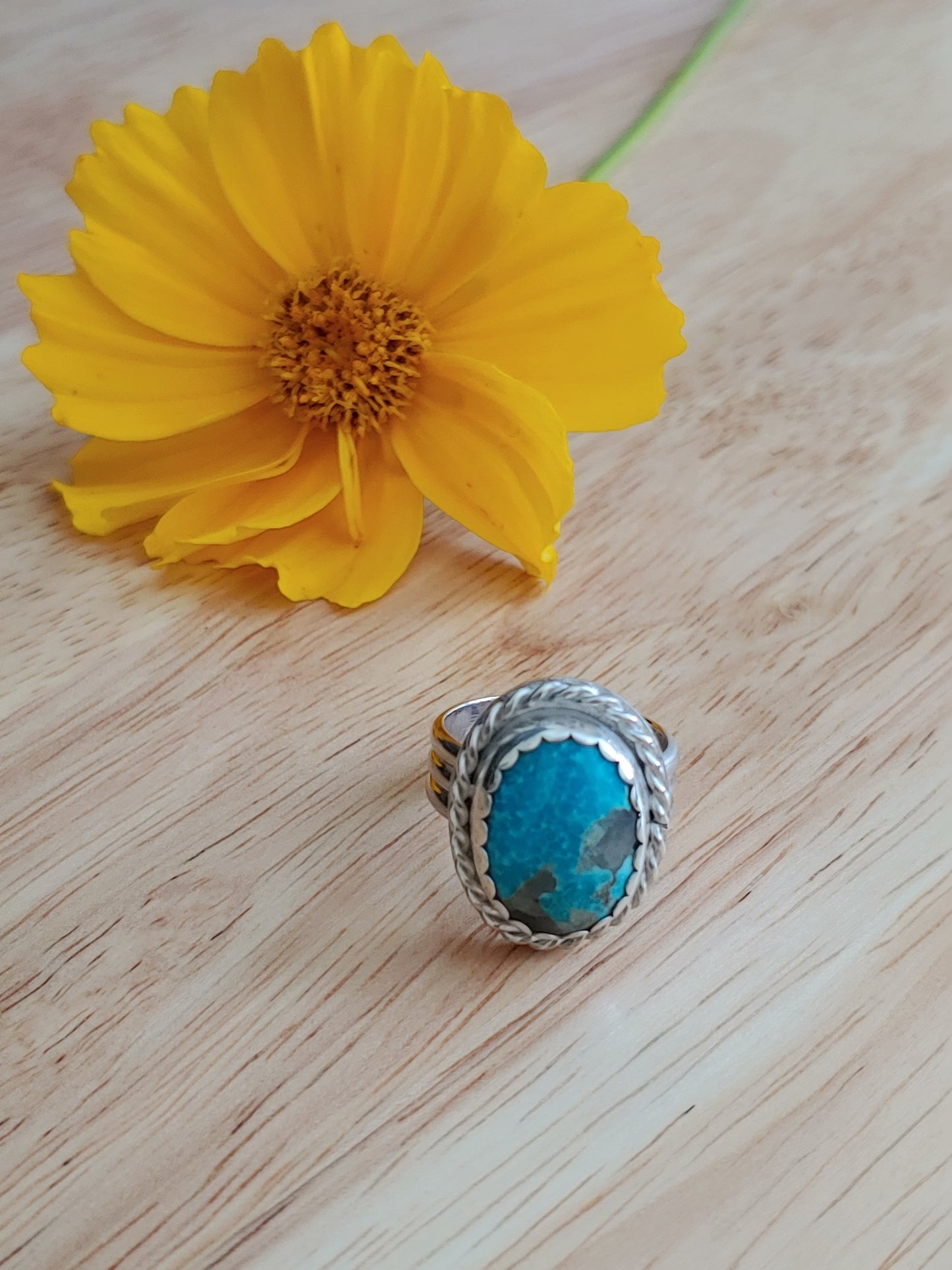 sterling silver Kingman turquoise ring