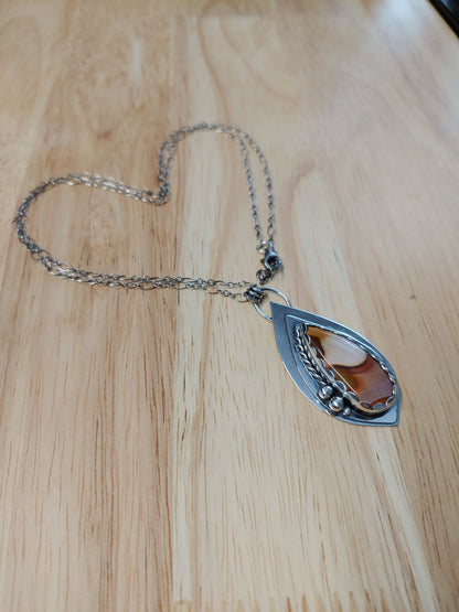 sterling silver polychrome jasper necklace