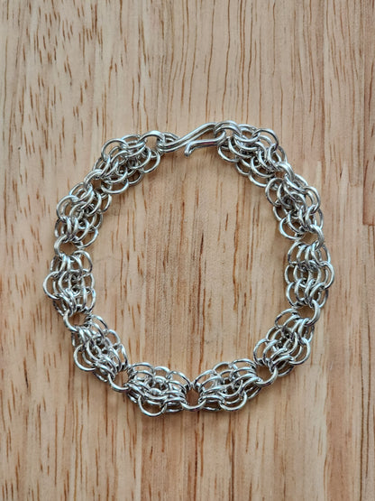 sterling silver butterfly weave chain mail bracelet