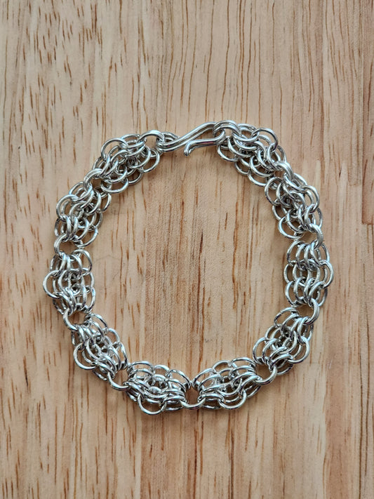 sterling silver butterfly weave chain mail bracelet