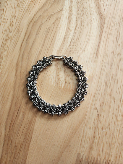 sterling silver byzantine gridlock chain mail bracelet